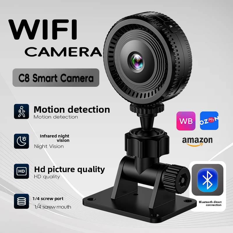 Home Security Cameras Uk - C8 Ultra-High-Definition Round Wifi Surveillance Camera
