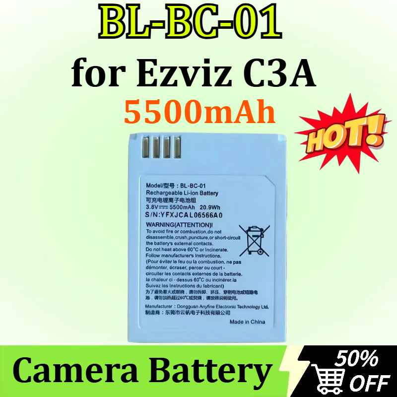 Home Security Battery Replacement - New BL-BC-01 3.8V 5500mAh 20.9Wh Replacement