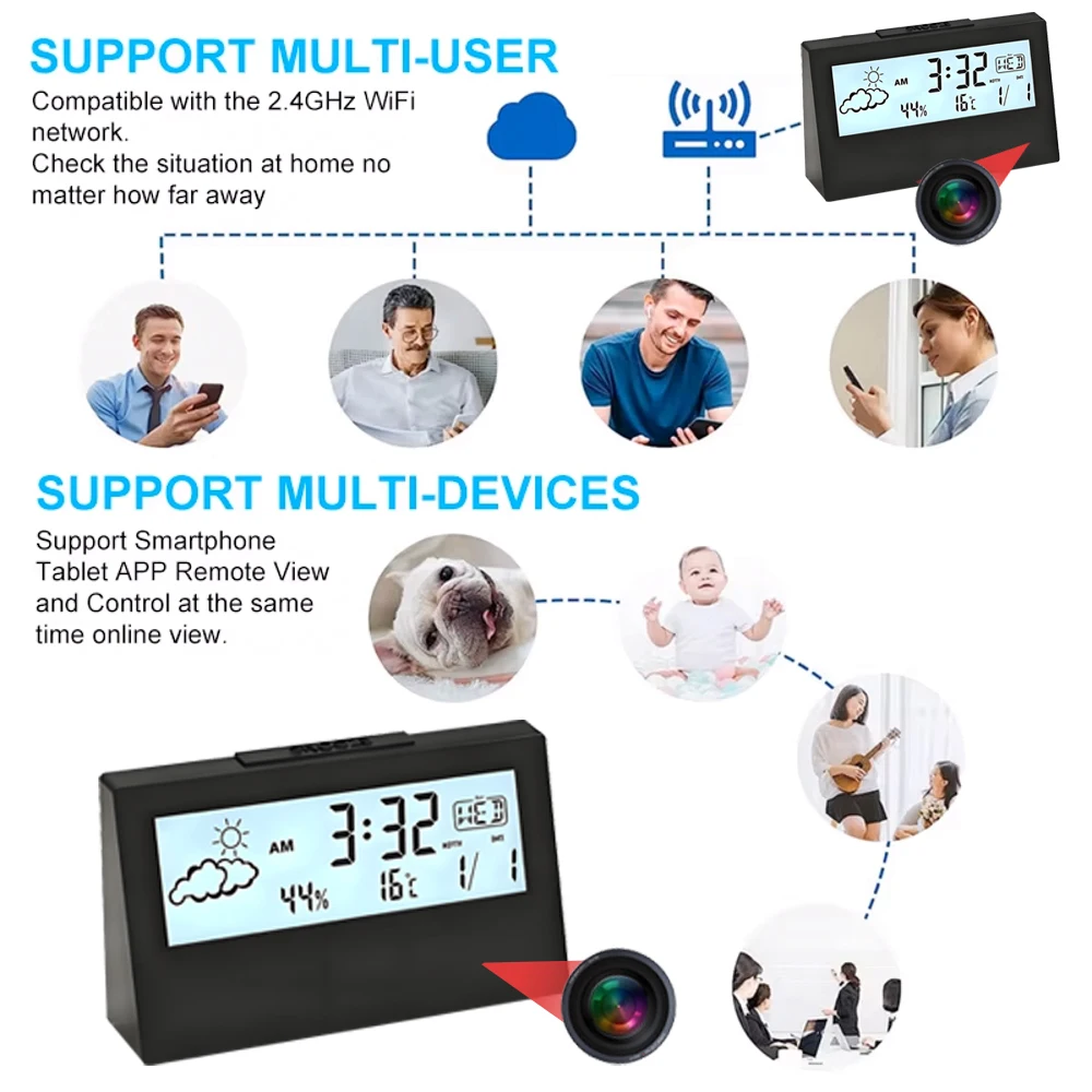 4K WiFi Clock Camera with Moti - Home Security Prices recension och pris